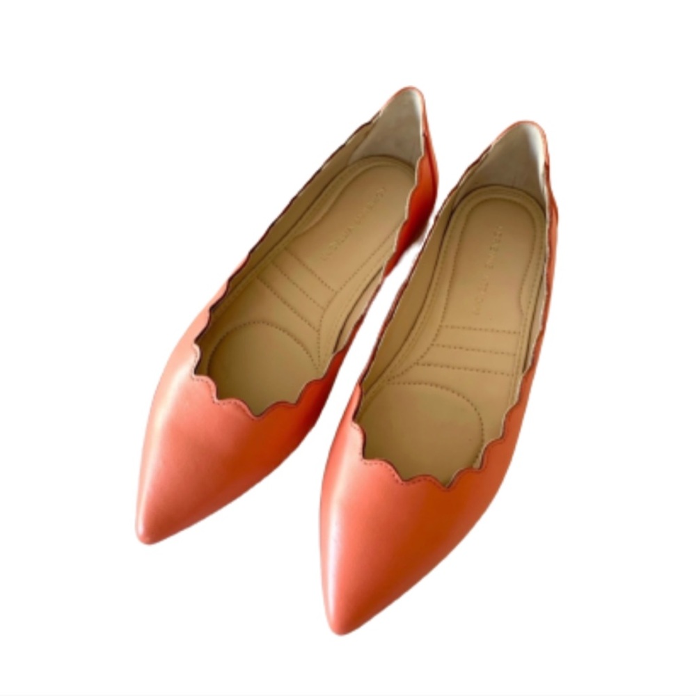 Adrienne vittadini orange pointed toe flats
